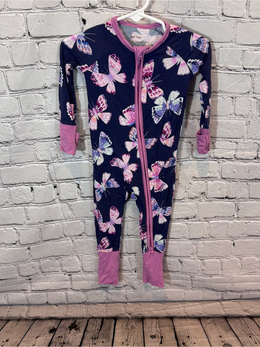 Little Sleepies Butterfly Pattern Bamboo Zippie Romper